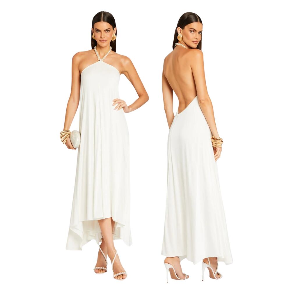 Retrofete Maryam Pearl Dress Halter Maxi Wedding Bridal Party Formal Gala 2XL